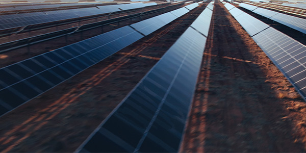 Image of solar panels in mining