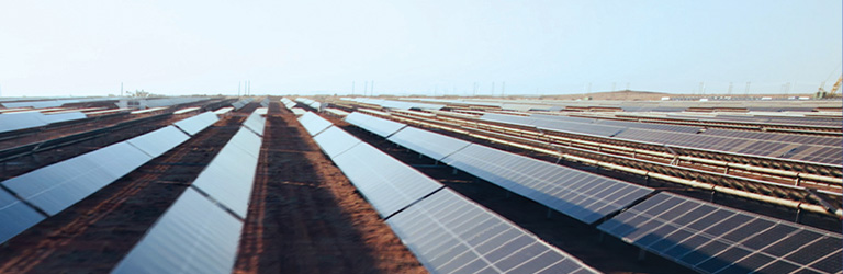Image of solar panels in mining